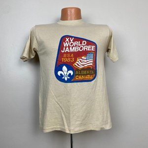 Vintage 1980s Boy Scouts T-Shirt, Sportswear Size S, 1983 BSA World Jamboree Alb